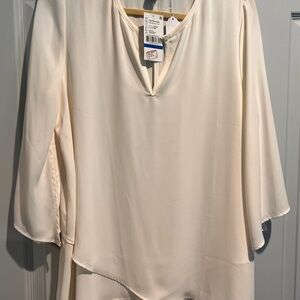 Karen Kane Saffron Sea Crossover Top in Cream